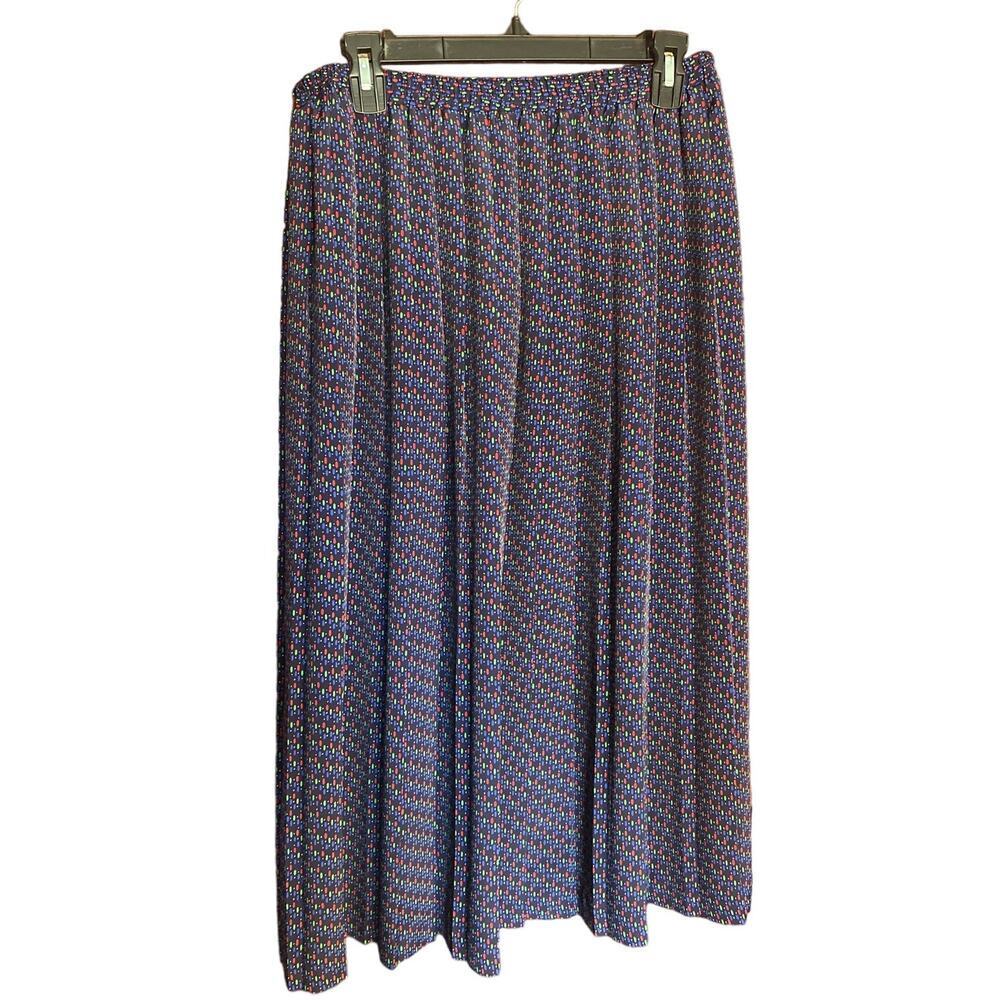 VINTAGE Black Pleated Sheer Maxi Skirt 14